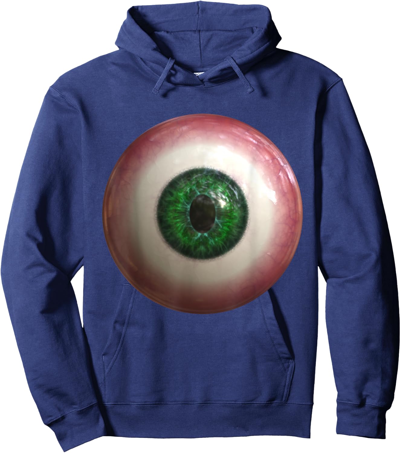 Big Green Eyeball Creepy Funny Lazy Easy Halloween Costume Hoodie - Hoodie | Navy