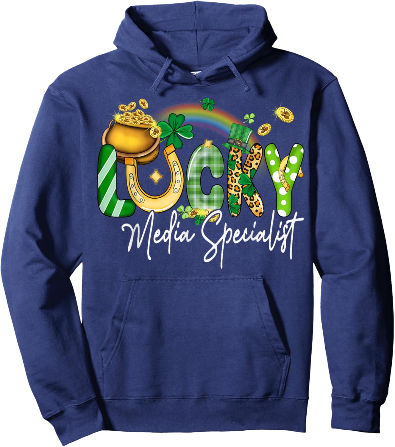Lucky Media Specialist St Patricks Day Family Matching Hoodie - Hoodie | Navy