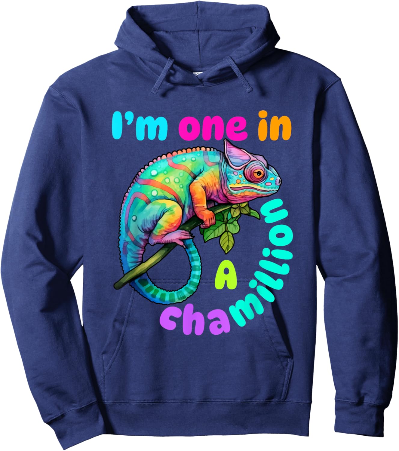 Chameleon Cute Lizard Saying Pun Kids Boys Toddlers Hoodie - Hoodie | Navy