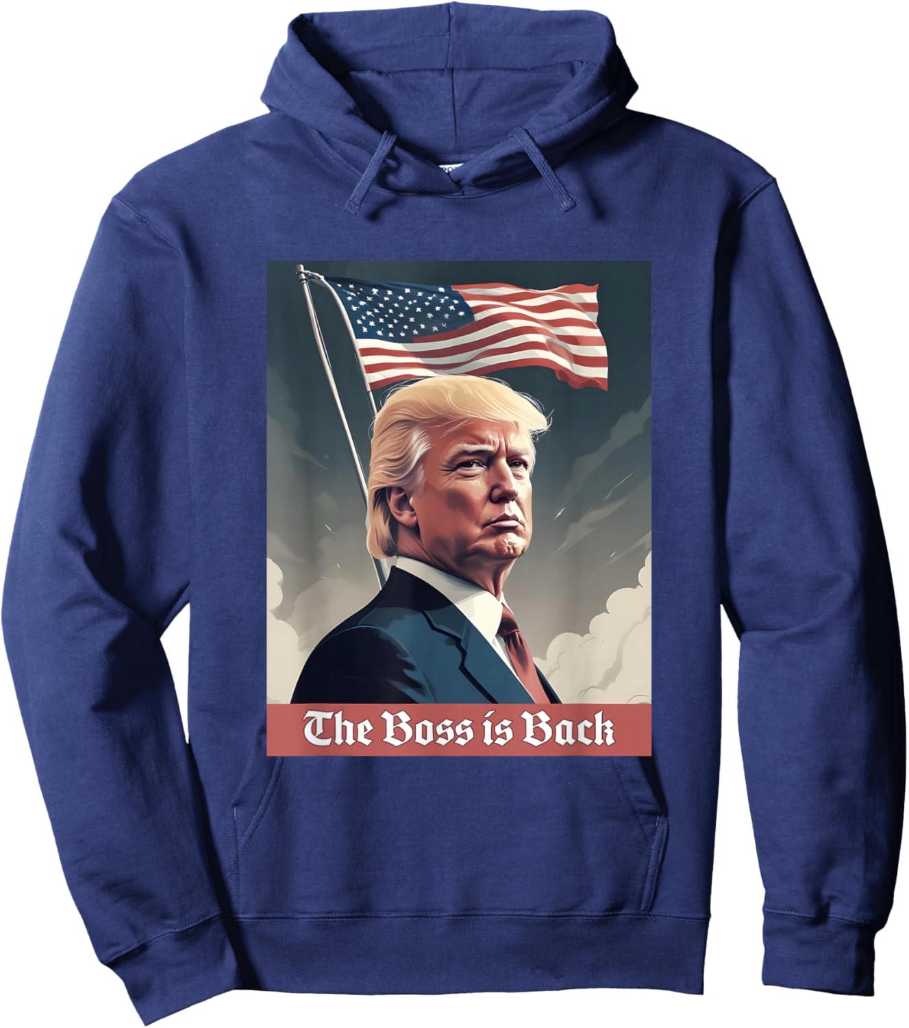 Trump 2024 President | The Boss is Back Hoodie - Hoodie | Navy
