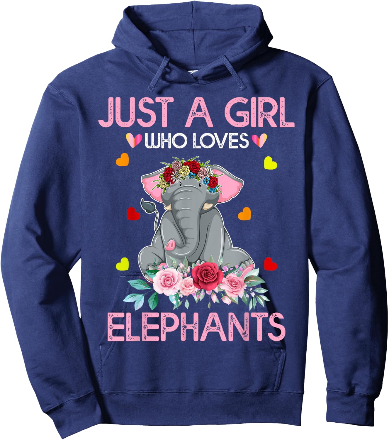 Elephant Lover Women Gift Just A Girl Who Loves Elephants Hoodie - Hoodie | Navy