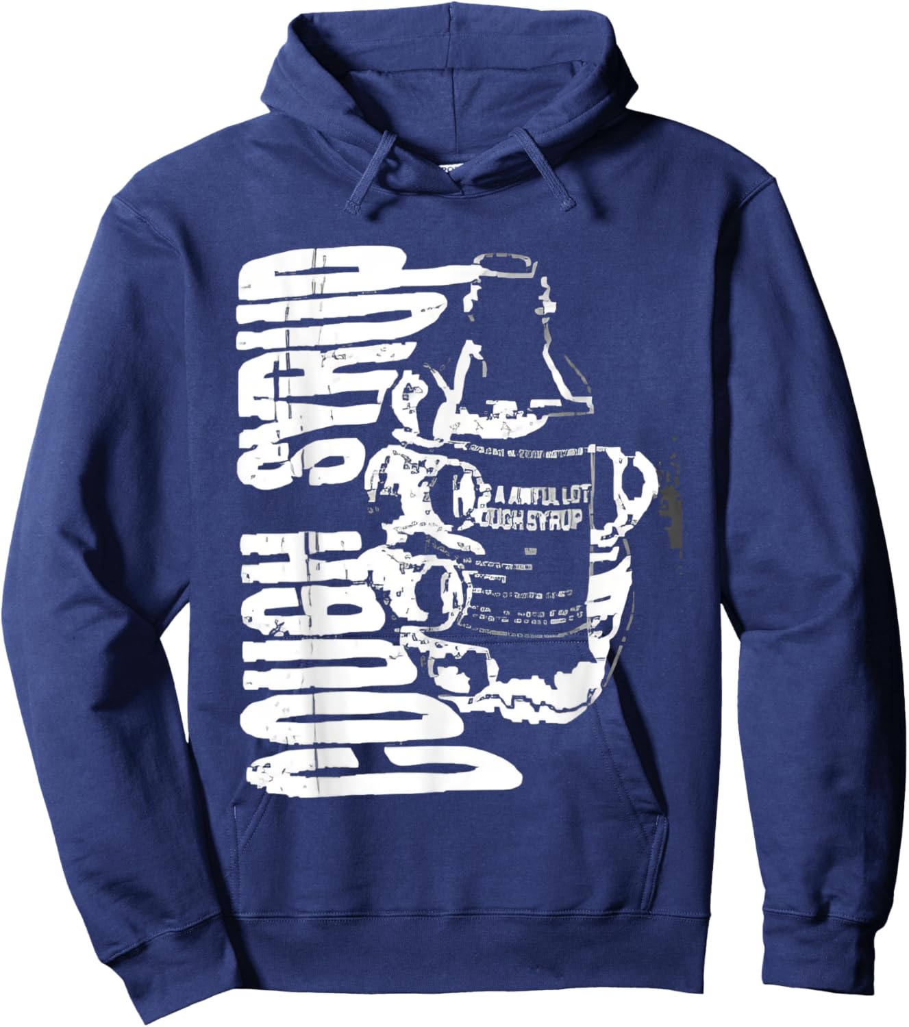 Funny Doknowsworld Wearing Awful Lot Of Cough Syrup Hoodie - Hoodie | Navy