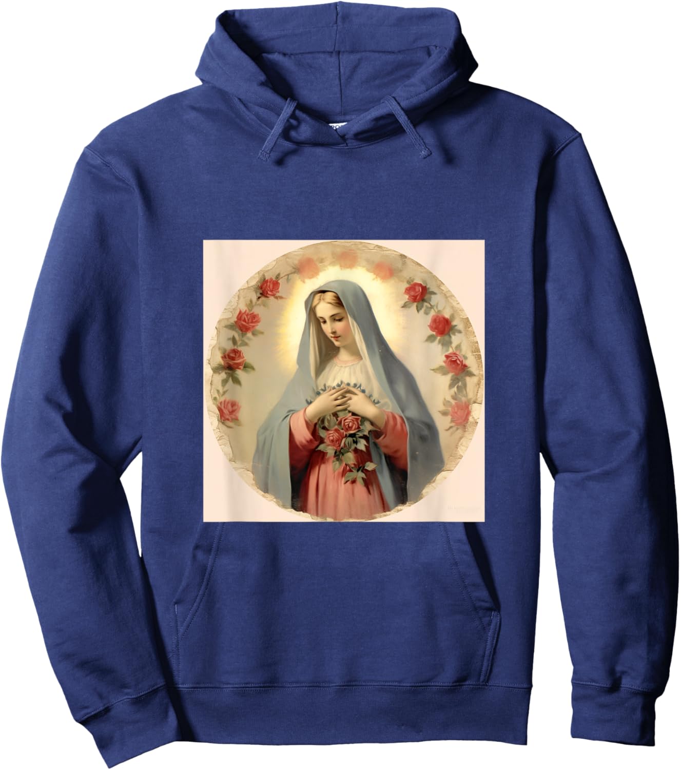 Blessed Virgin Mary Jesus Christian Hoodie - Hoodie | Navy