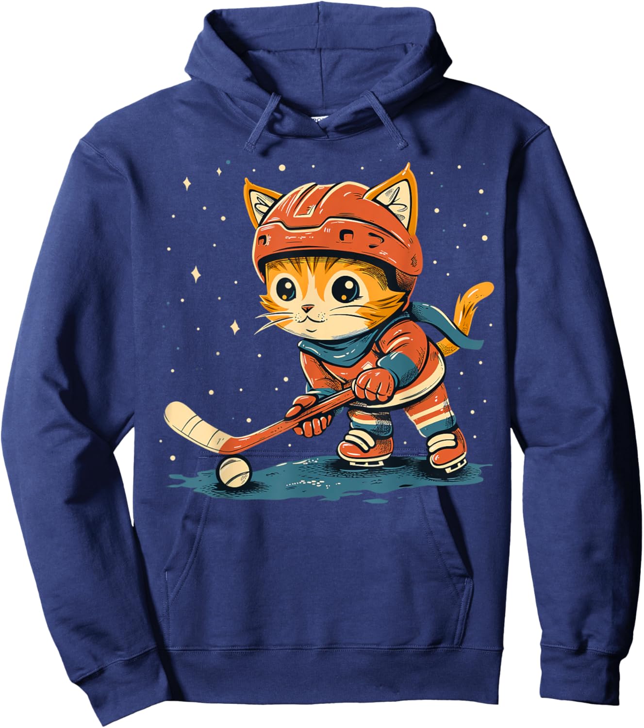 Ice Hockey player Cat on Ice Hockey Women Kids Hoodie - Hoodie | Navy