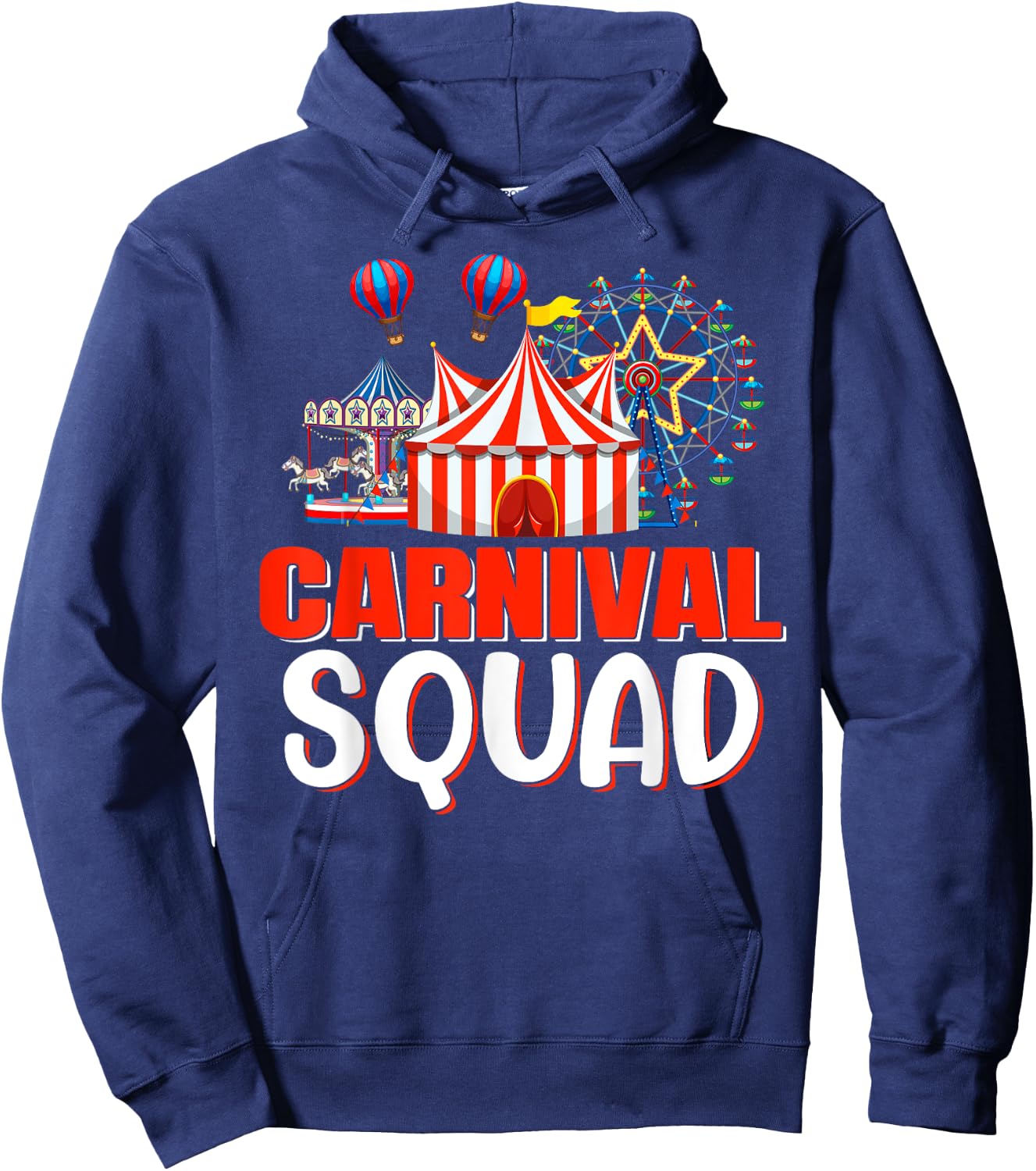 Carnival Squad Funny Circus Staff Costume Circus Theme Party Hoodie - Hoodie | Navy