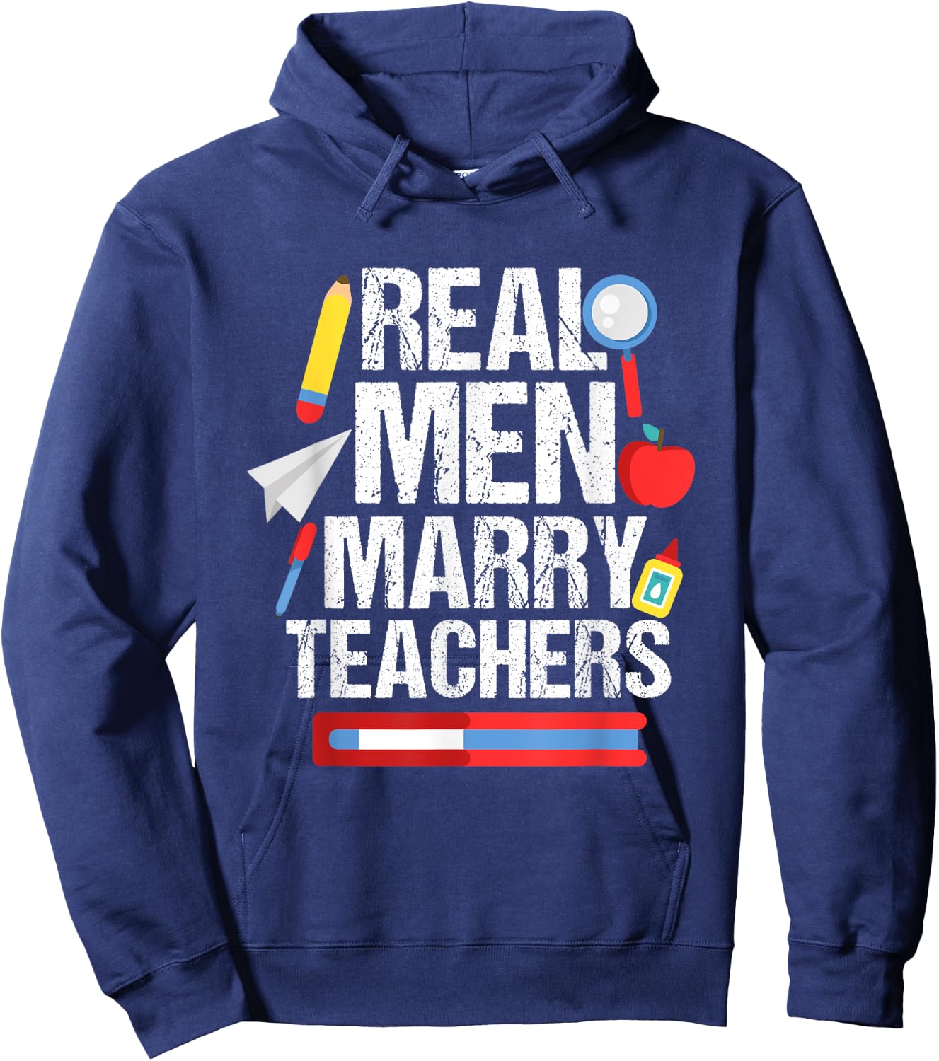 Proud Husband of Teacher Funny Marry Teacher Design Men Women Hoodie - Hoodie | Navy