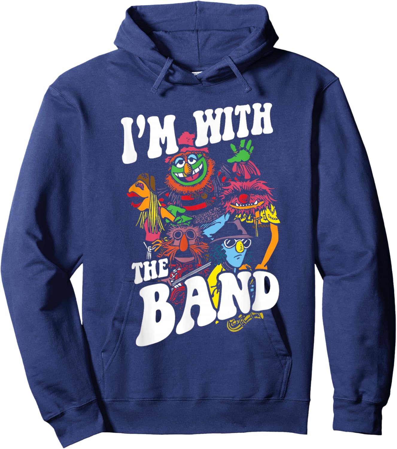 Disney The Muppets I'm With The Band Color Rock Poster Hoodie - Hoodie | Navy