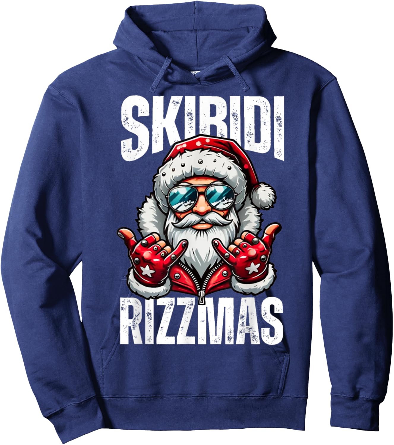 Funny Christmas Rizz Santa Skibidi Rizzmas Hoodie - Hoodie | Navy