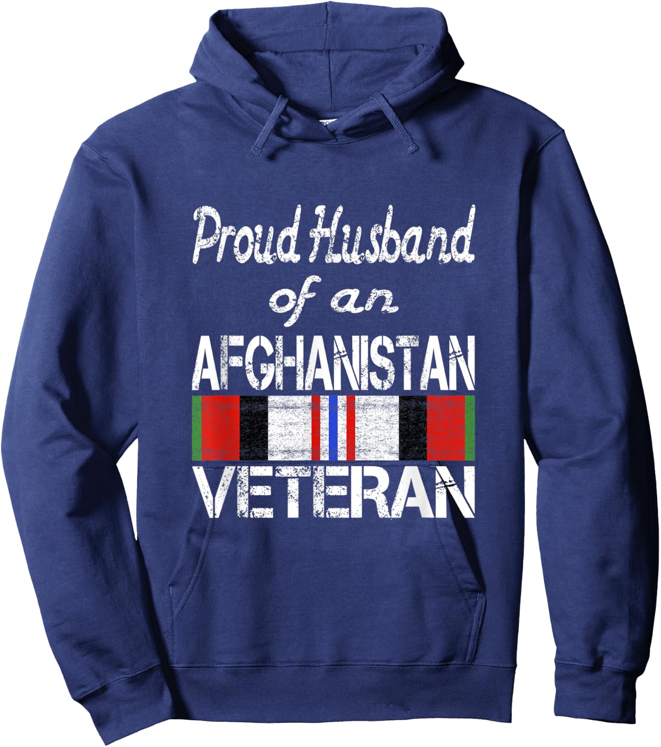 Proud Husband of an Afghanistan Veteran Hoodie - Hoodie | Navy