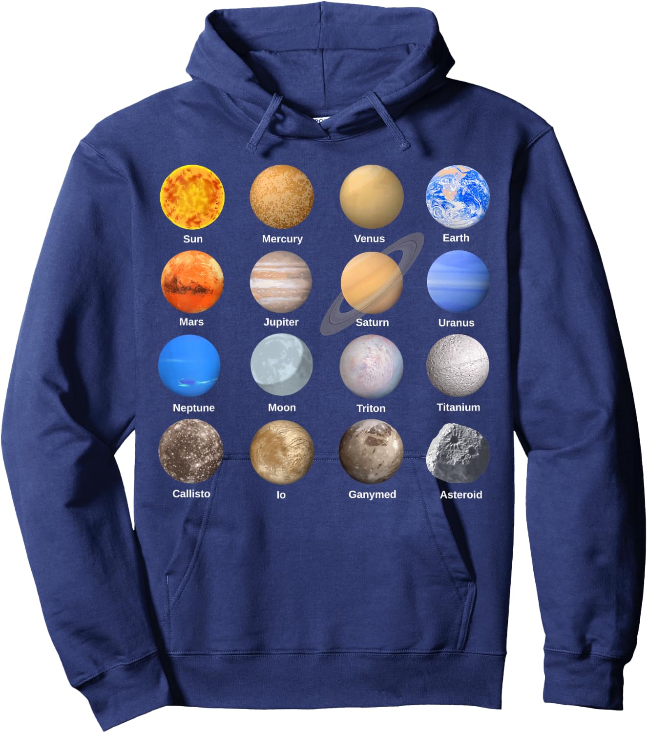 Solar System Planets Science Space Boys Girls STEM Kids Hoodie - Hoodie | Navy