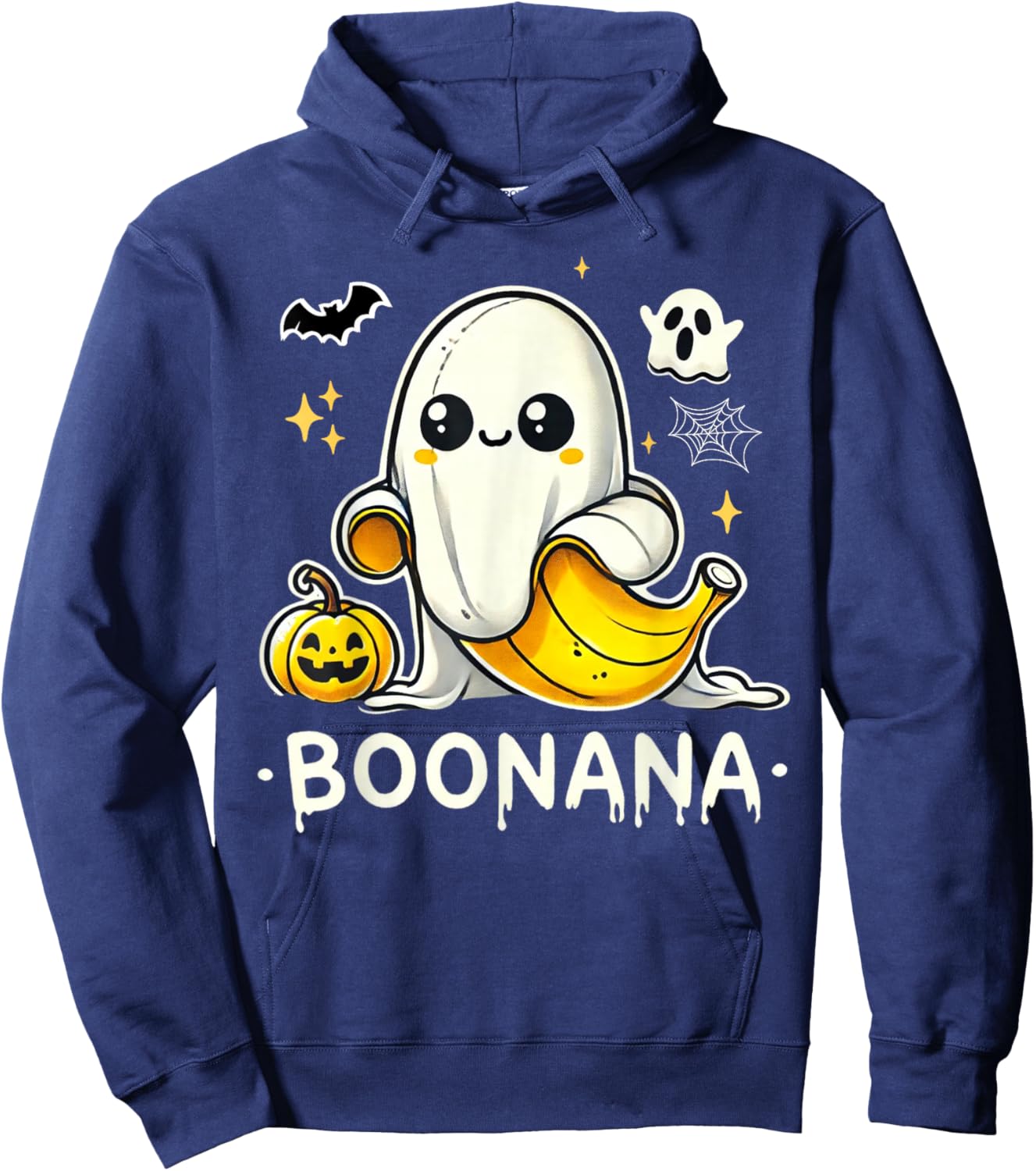 Boonana Cute Ghost Banana Halloween Costume Men Women Hoodie - Hoodie | Navy