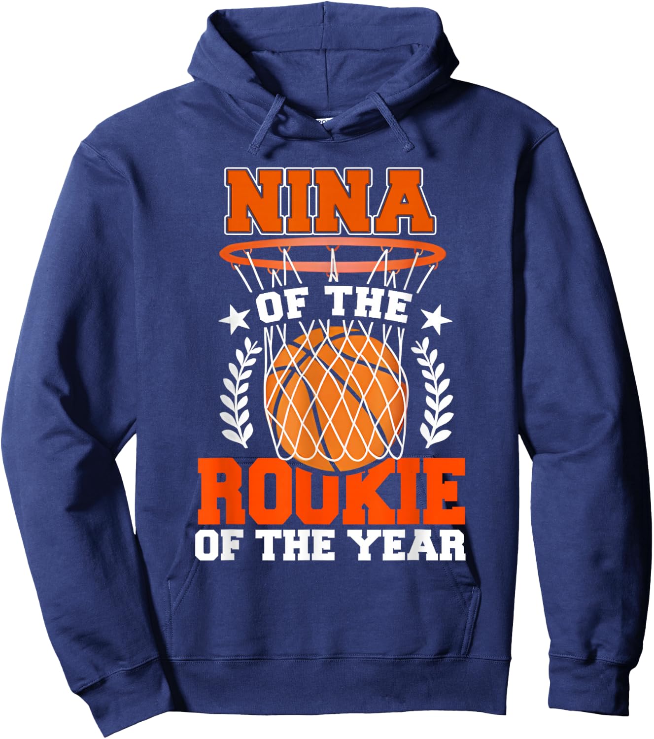 Nina of Rookie 1st Basketball Bday Theme Matching Hoodie - Hoodie | Navy
