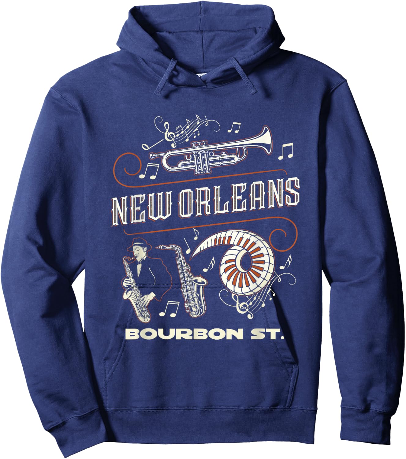 New Orleans Louisiana Jazz Festival Vintage Small Hoodie - Hoodie | Navy