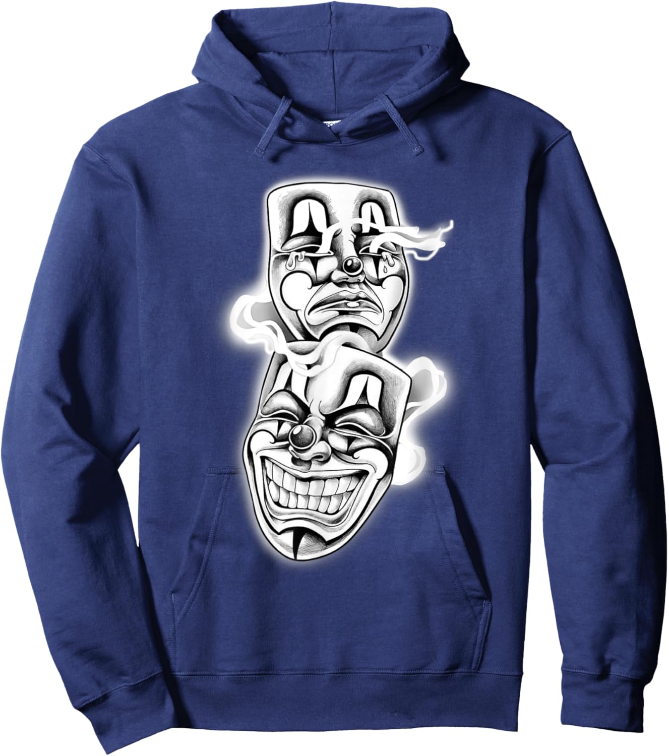 Laugh Now Cry Later Chicano Tattoo Flash Hoodie - Hoodie | Navy
