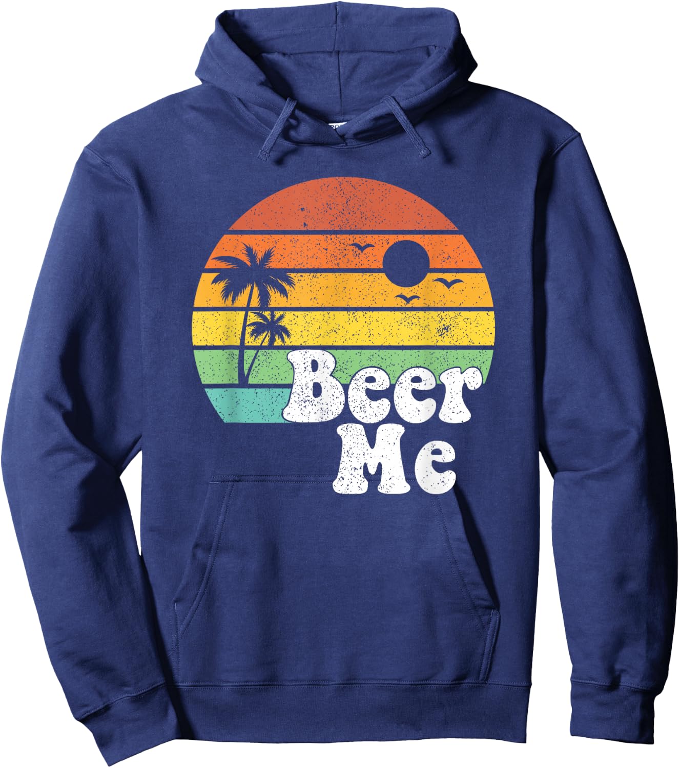 Funny Beer Me Retro California Beach Summer Sun Vintage Gift Hoodie - Hoodie | Navy