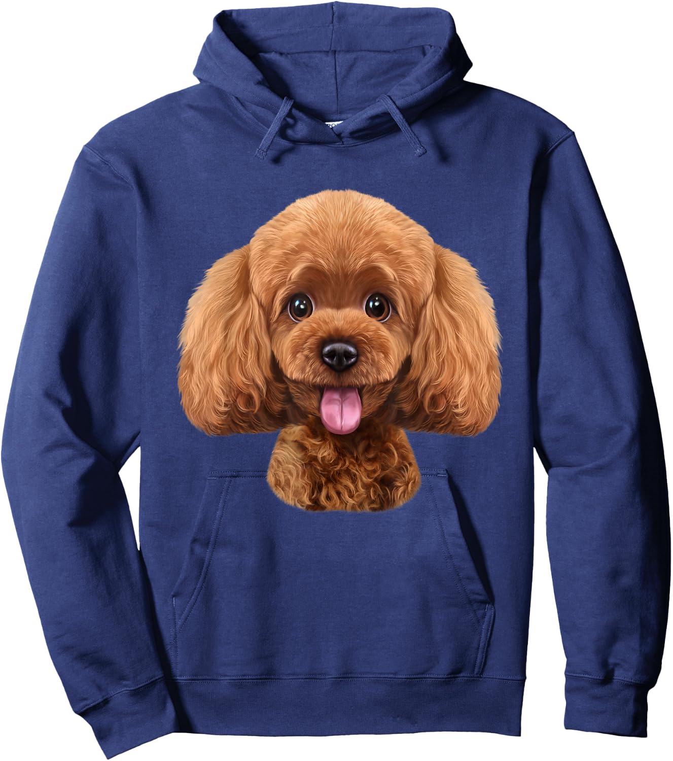 Happy Toy Poodle Dog Smiling Face Hoodie - Hoodie | Navy