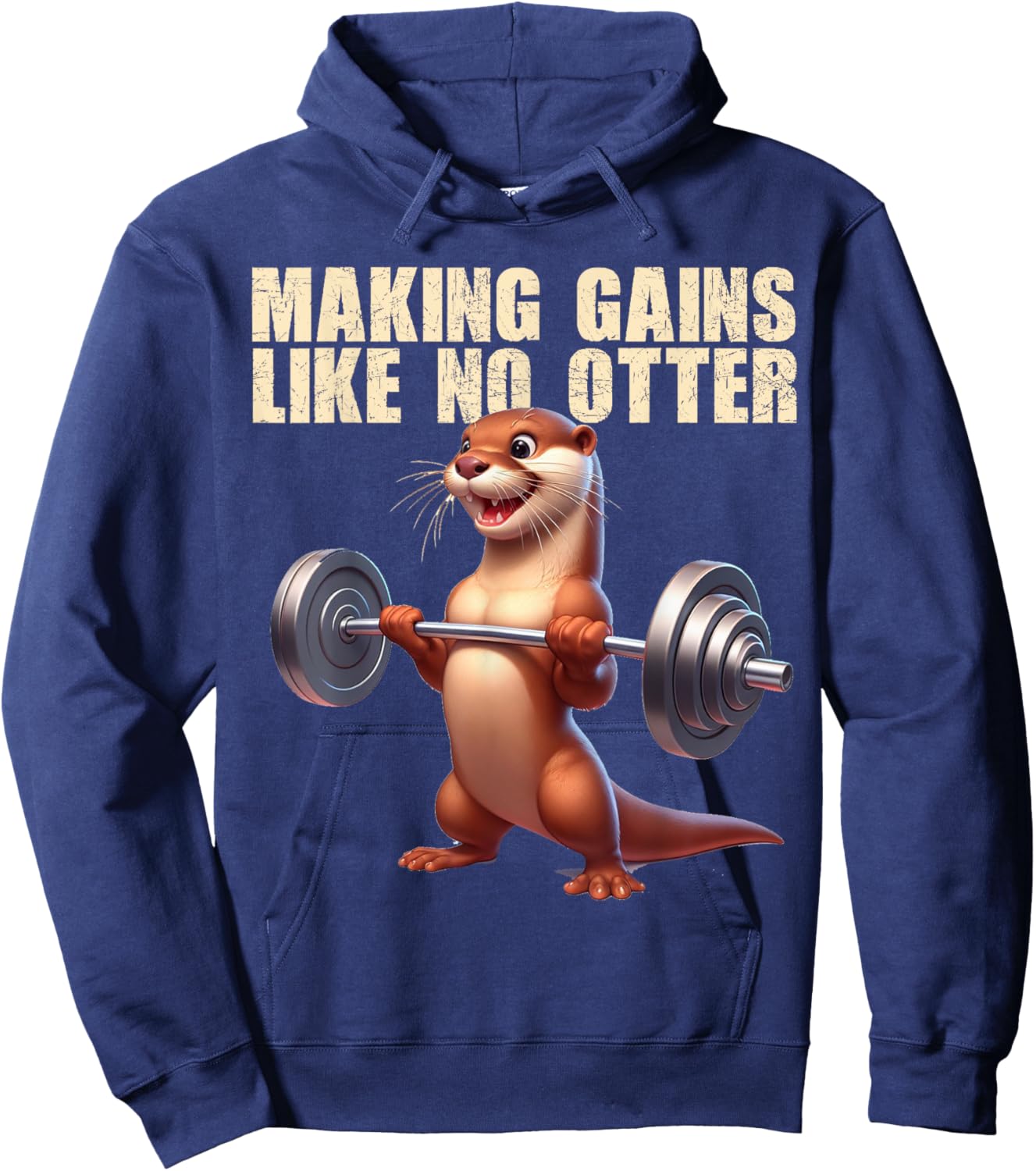 Making Gains Like No Otter Strength Sports Gym Bodybuilding Hoodie - Hoodie | Navy
