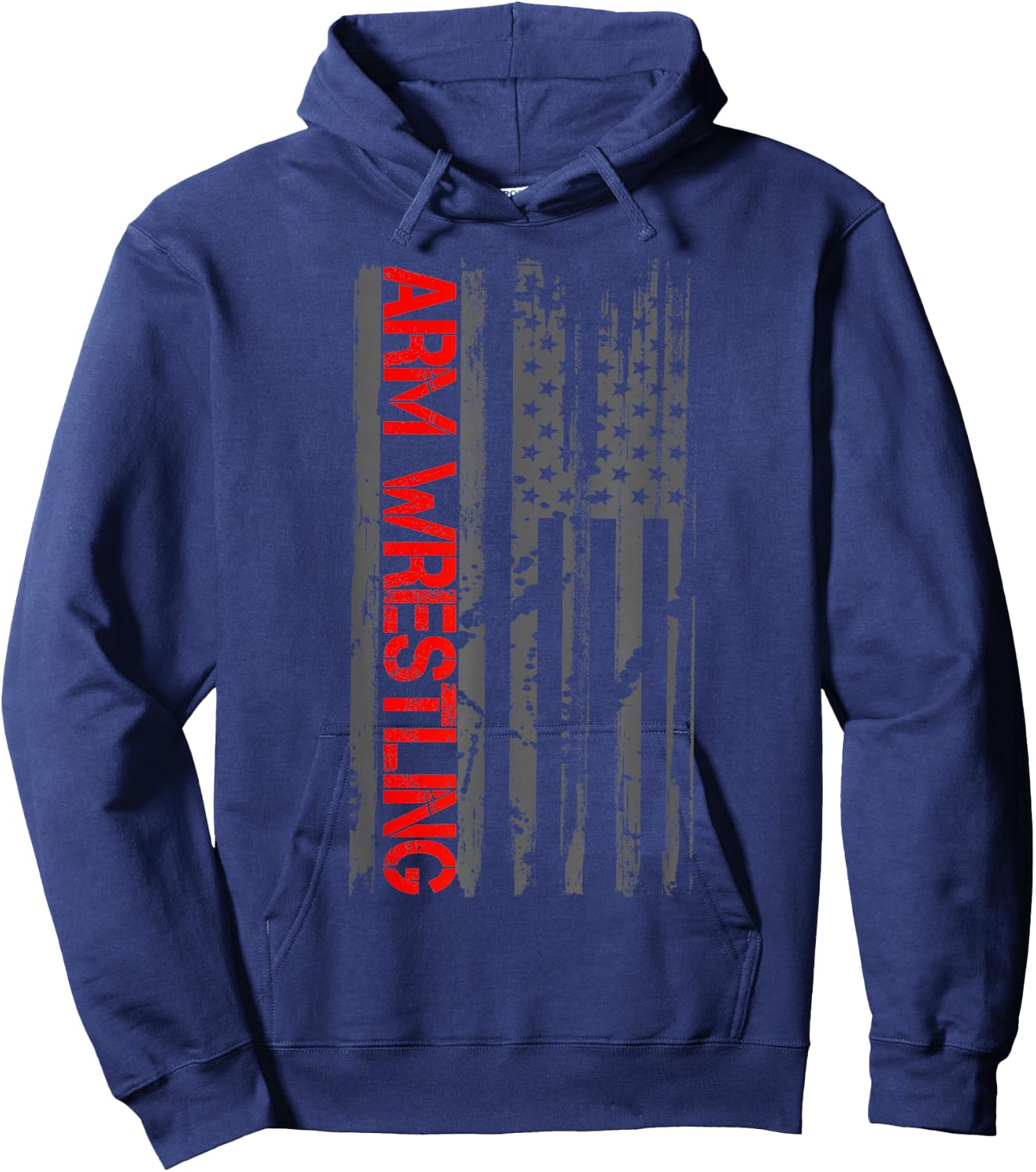 Arm Wrestling Patriotic American Flag Hoodie - Hoodie | Navy
