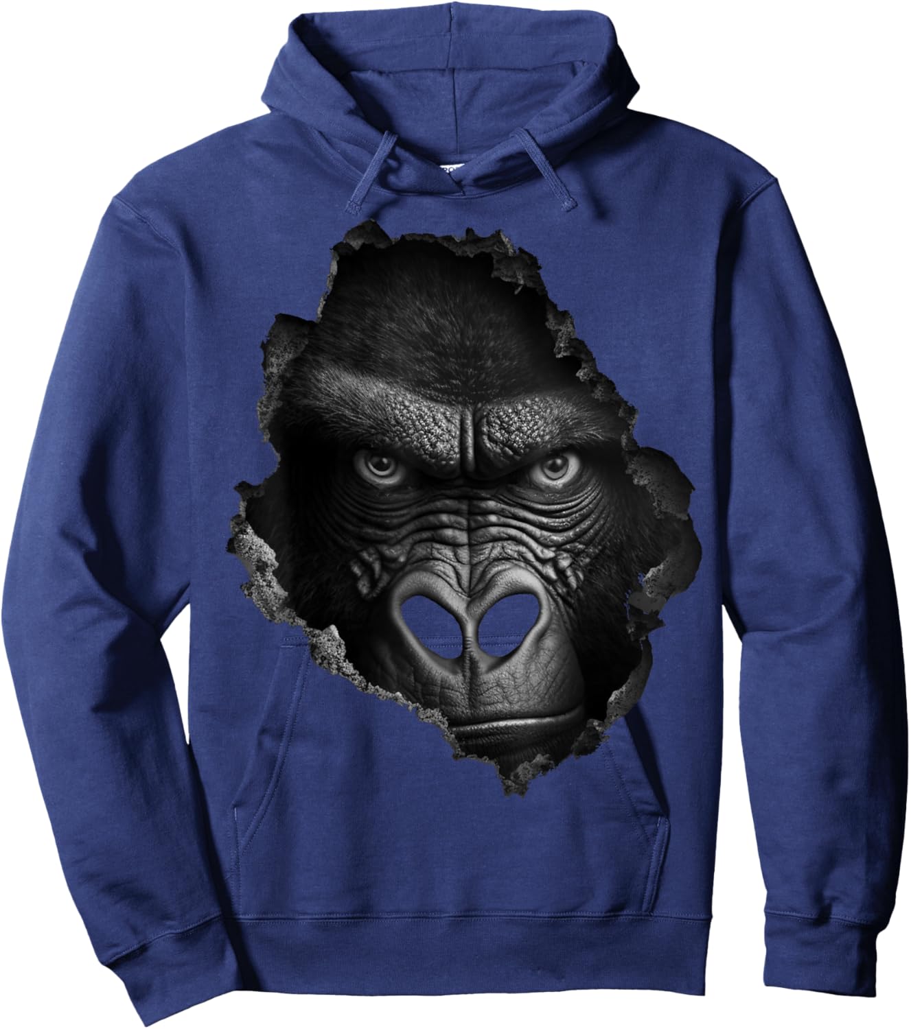 Gorilla Face Wall Animal Print Art Animal Lover Gorilla Hoodie - Hoodie | Navy
