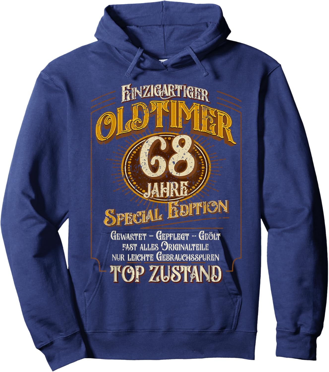 Vintage 68. Geburtstag Mann 68 Jahre Einzigartiger Oldtimer Hoodie - Hoodie | Navy