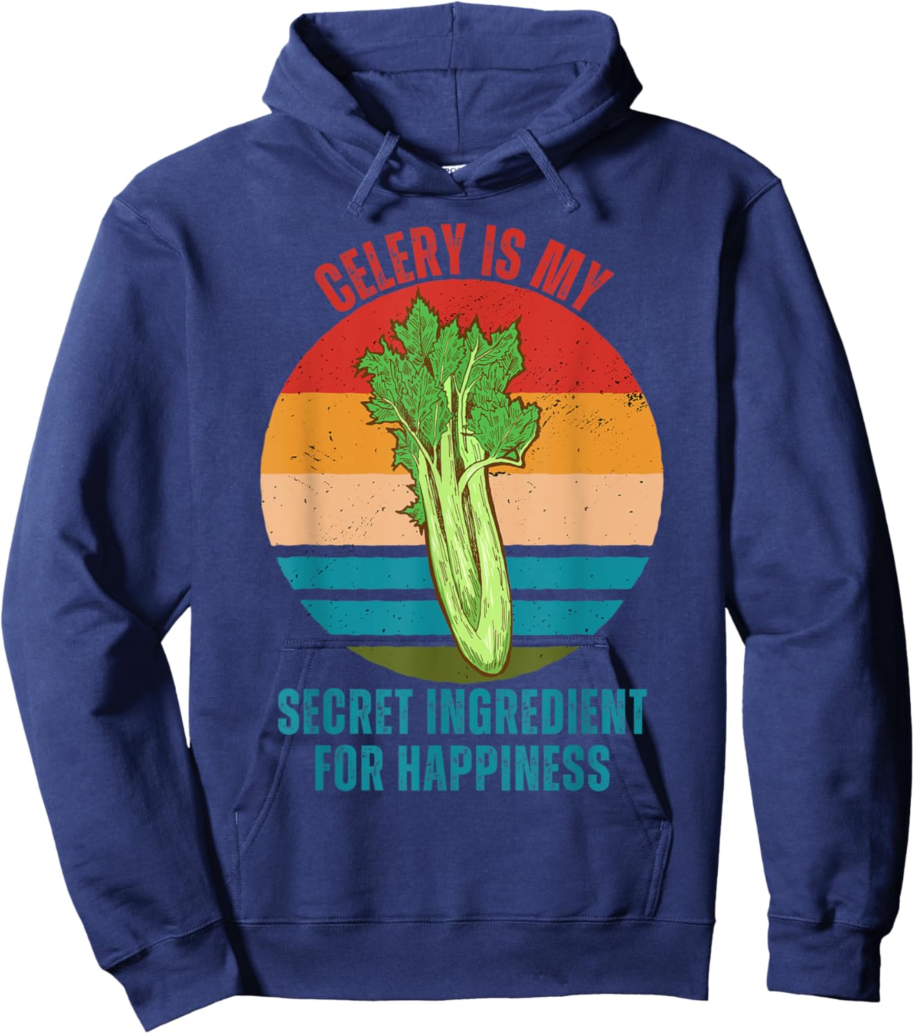 Vintage Celery Is My Secret Ingredient For Happiness Hoodie - Hoodie | Navy