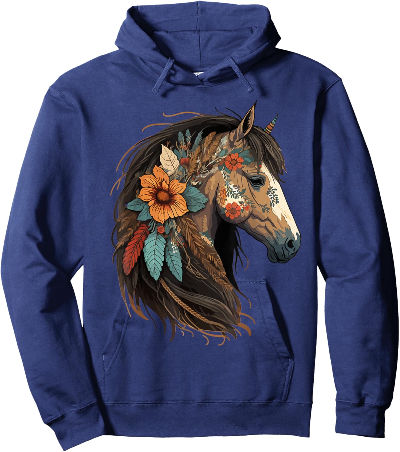 Just a girl who loves horses Co. Equestrian Horse Lover Western Cowgirl Horseback Riding Hoodie - Hoodie | Navy