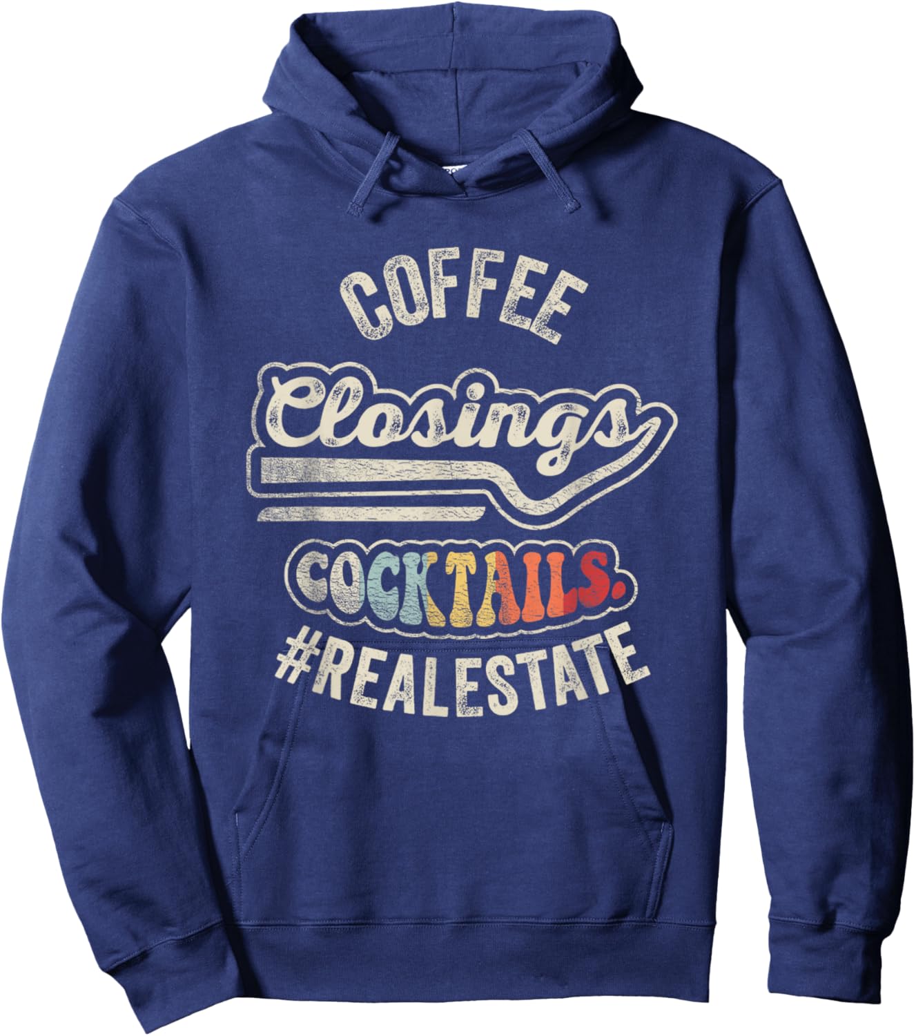 Retro Gift Real Estate Agent Real Estate Broker Realtor Hoodie - Hoodie | Navy