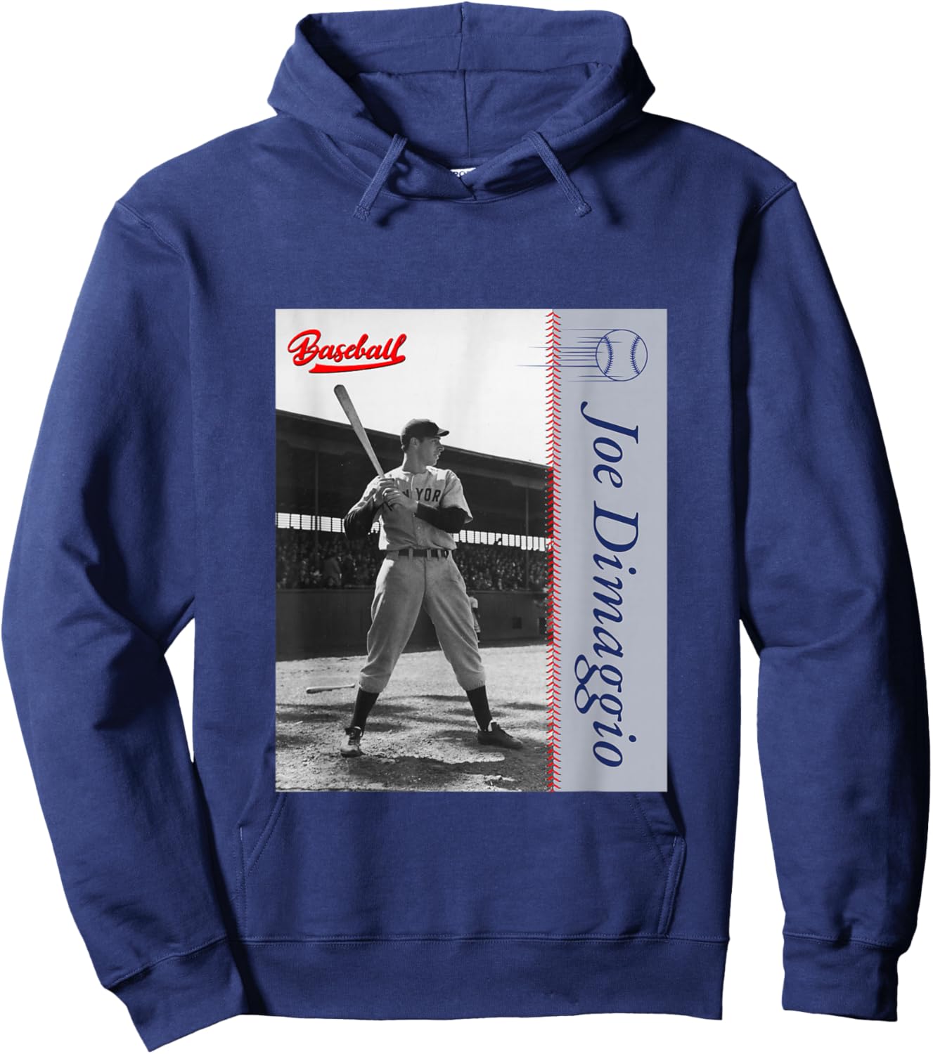 Great Moment Store Joe Dimaggio_Baseball_002 , Small, Black Hoodie - Hoodie | Navy