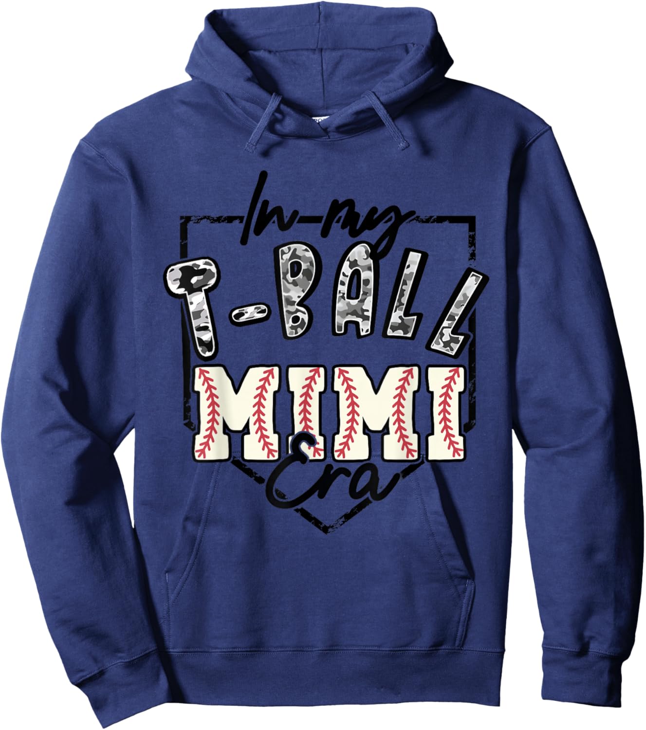 In My T-ball Mimi Era Camo -ball Matching Family Sport Hoodie - Hoodie | Navy