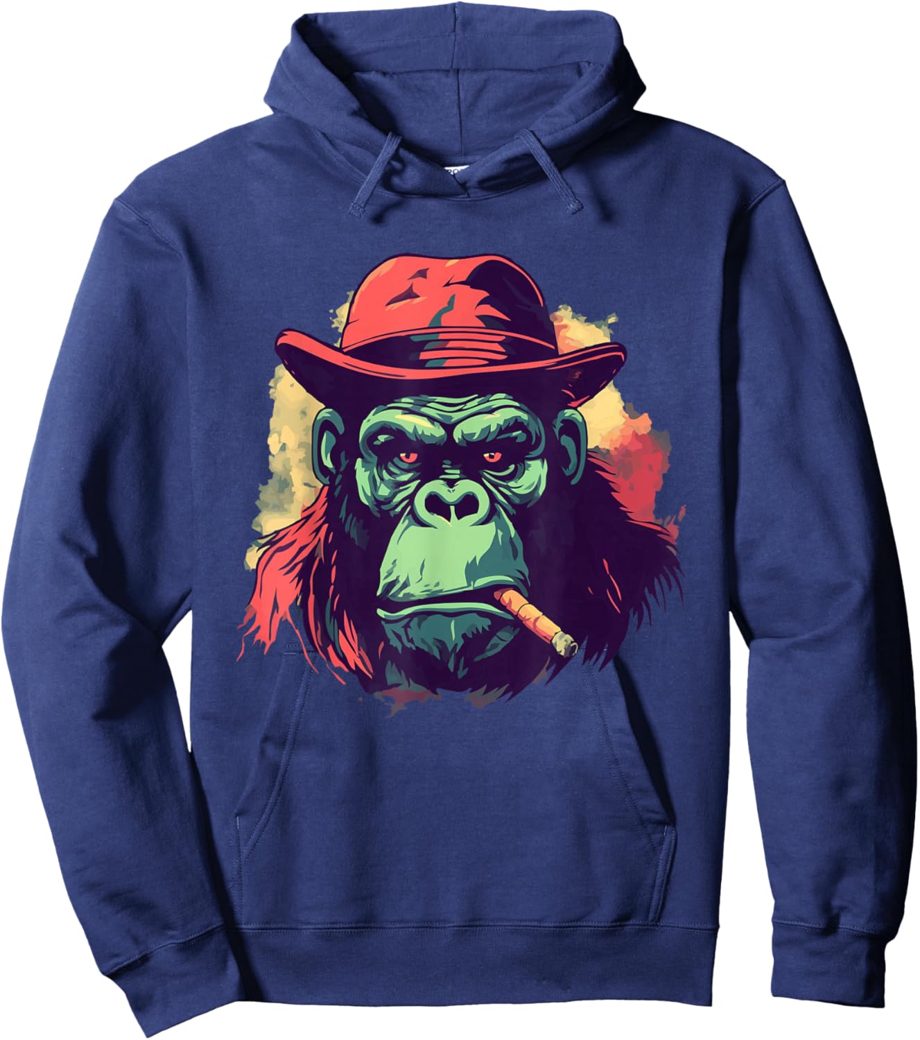Gorilla Smoking Cigar Gangster Mafia Art Monkey Ape Artwork Hoodie - Hoodie | Navy