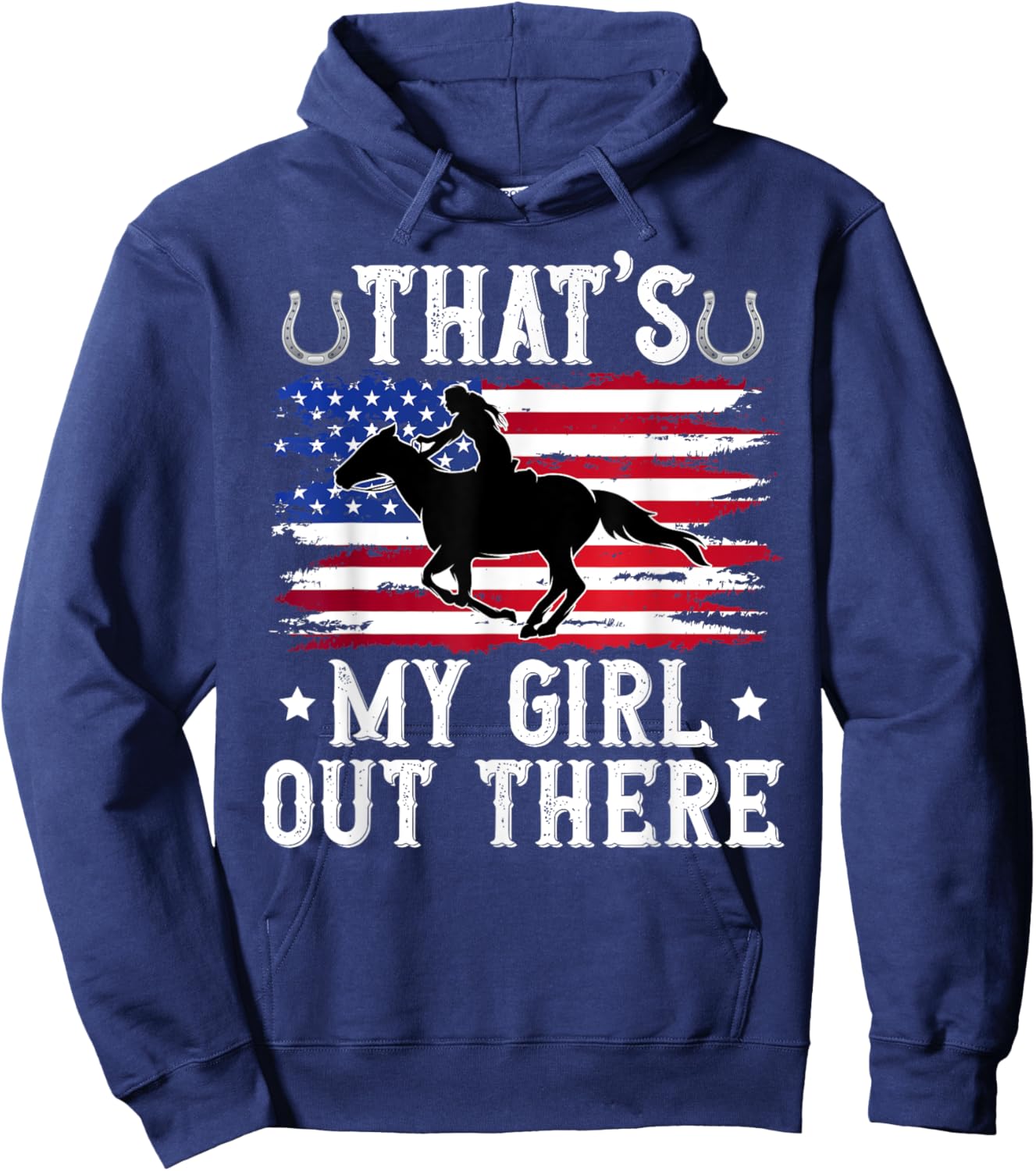 That's My Girl Horse Show Dad Equestrian Father Hoodie - Hoodie | Navy