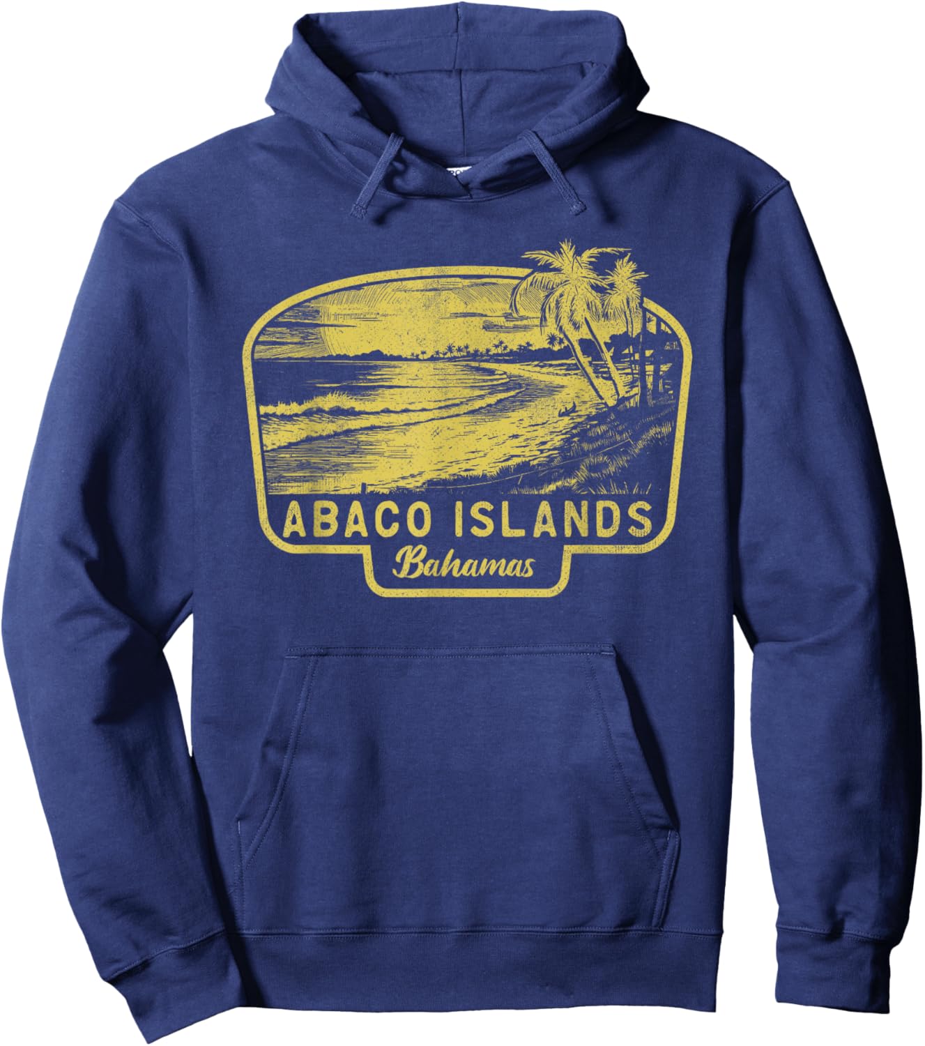 Abaco Islands Bahamas Beach Surf Vintage Blue Hoodie - Hoodie | Navy