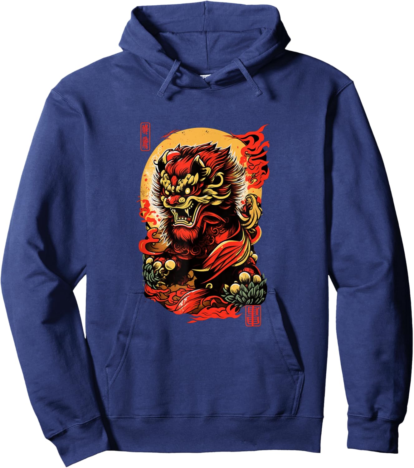 Mad Lion Dance Chinese Foo Dog Hoodie - Hoodie | Navy
