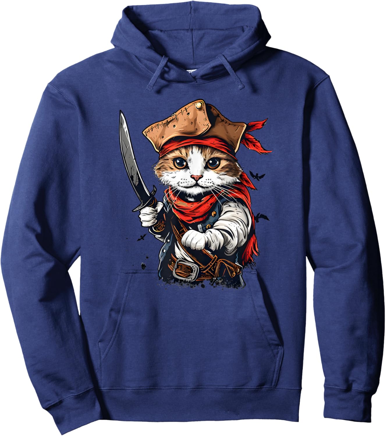 Swashbuckling Pirate Cat Voyage - Unleash Your Kitty's Inner Men Women Kids Hoodie - Hoodie | Navy