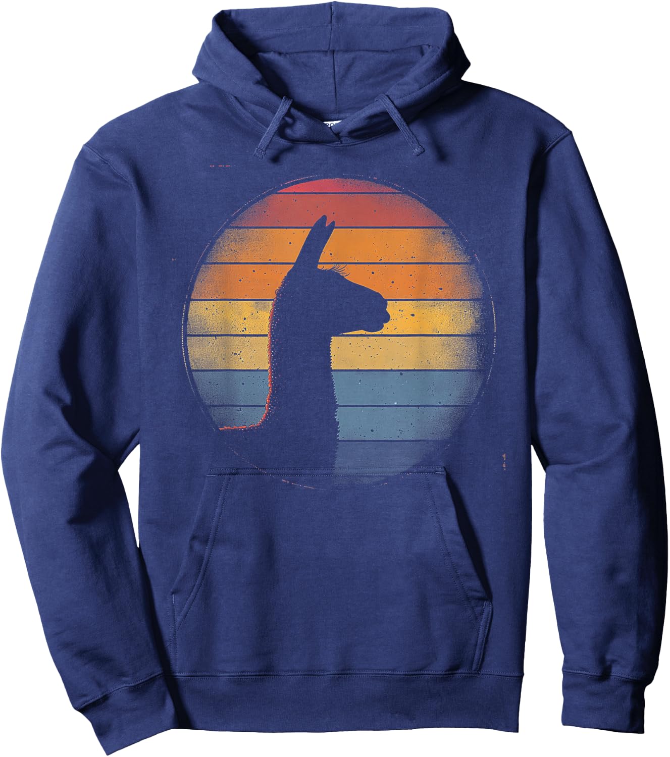Llama Alpaca - Retro 70s 80s Graphic Vintage Men Women Kids Hoodie - Hoodie | Navy