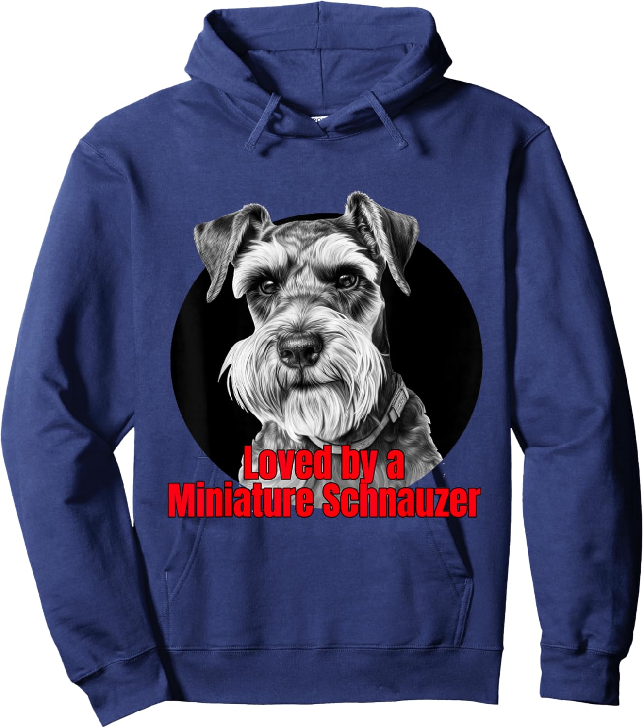 Loved by a Miniature Schnauzer Big Bold Graphic Design Hoodie - Hoodie | Navy