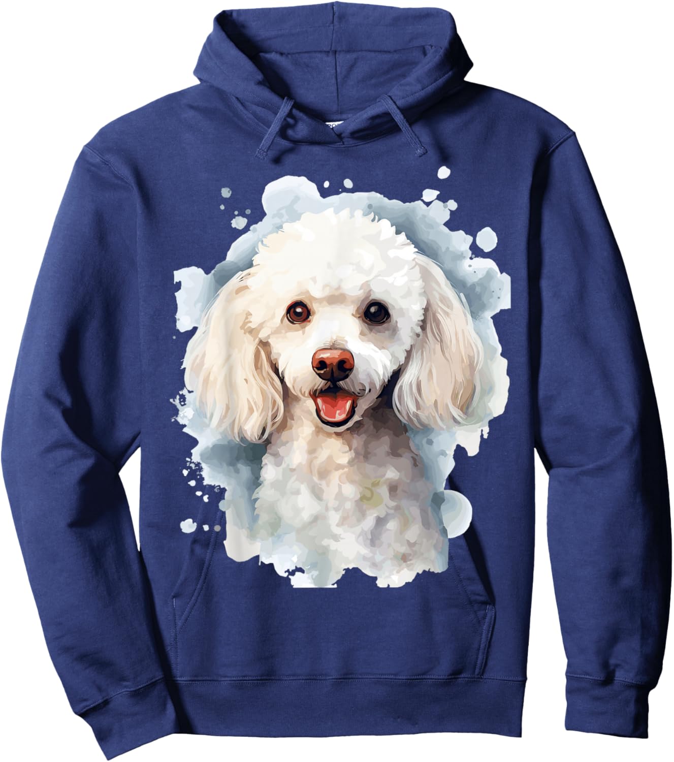 White Poodle Lovers Design Pop Art White Poodle Hoodie - Hoodie | Navy