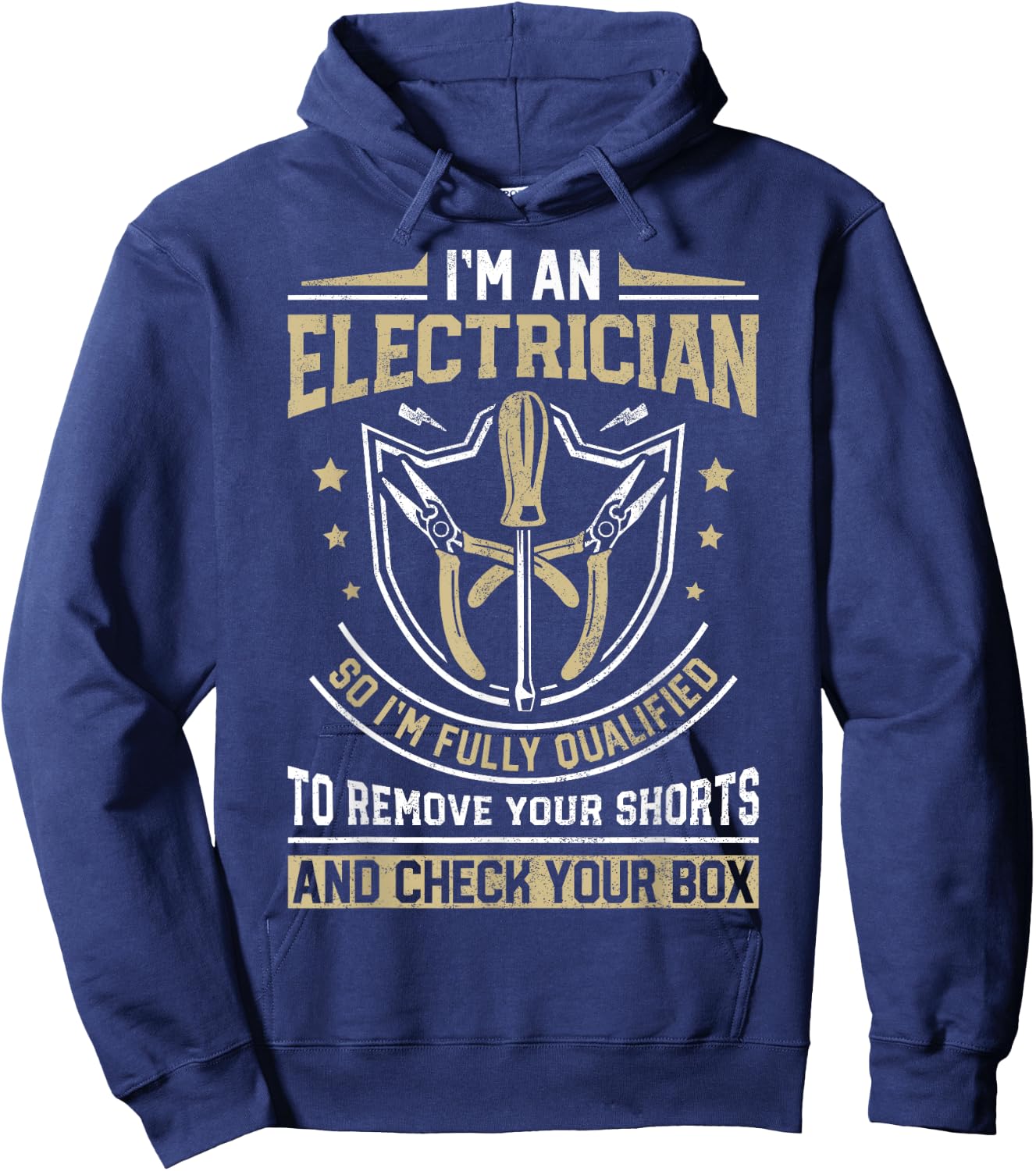 I'm An Electrician I'm Fully Qualified Funny Lineman Vintage Hoodie - Hoodie | Navy
