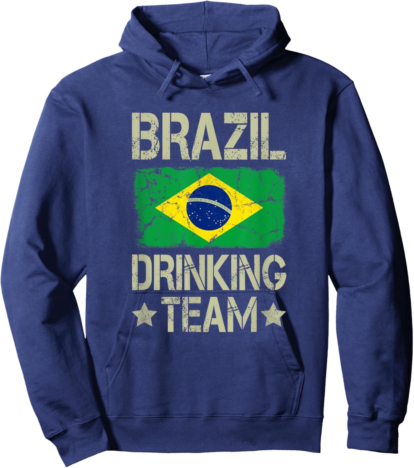 Brazil Drinking Team Brazilian Flag Funny Drinking Hoodie - Hoodie | Navy