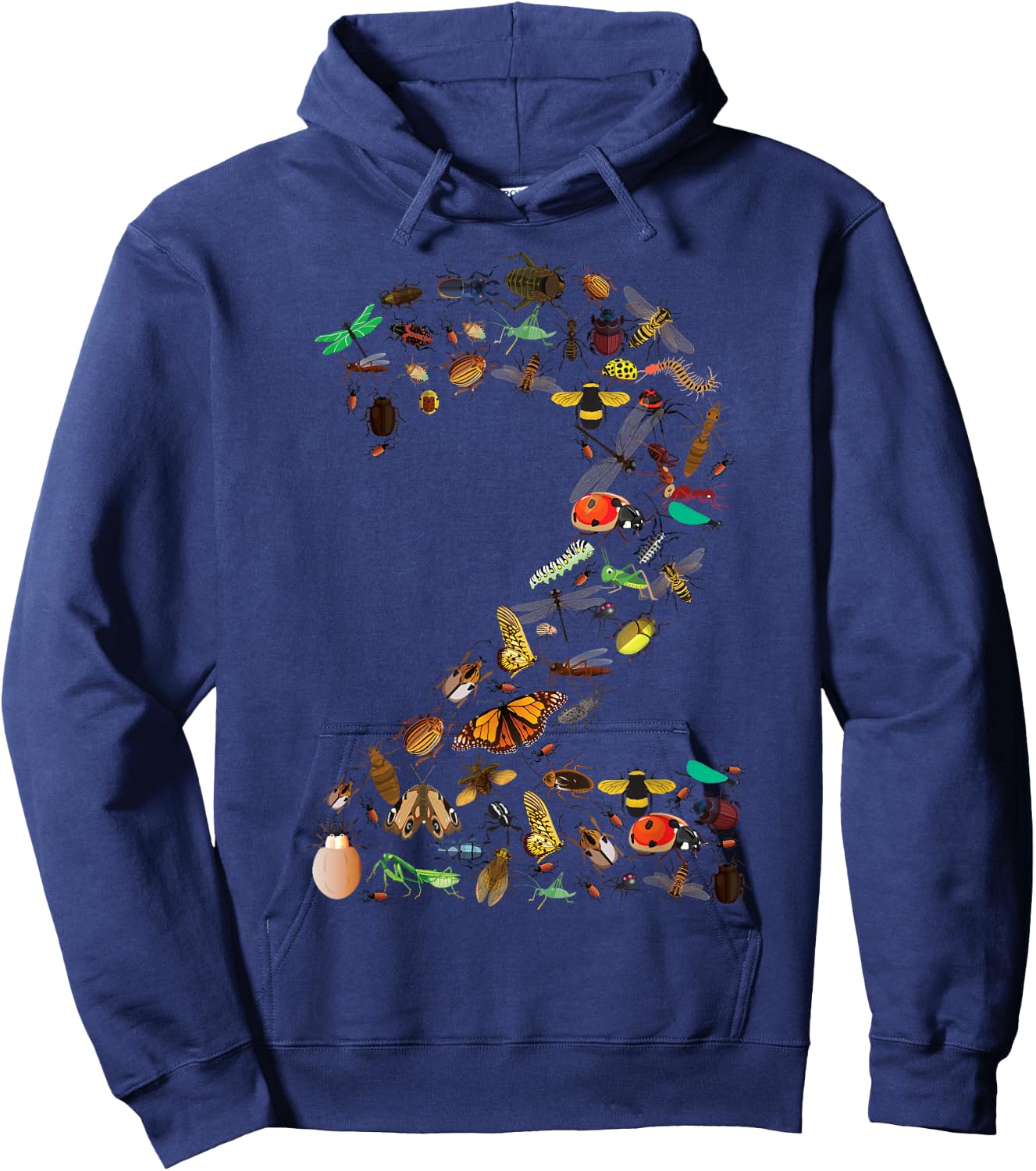 Funny Bugs 2nd Birthday Gift | Cute 2 Years Old Toddler Kid Hoodie - Hoodie | Navy