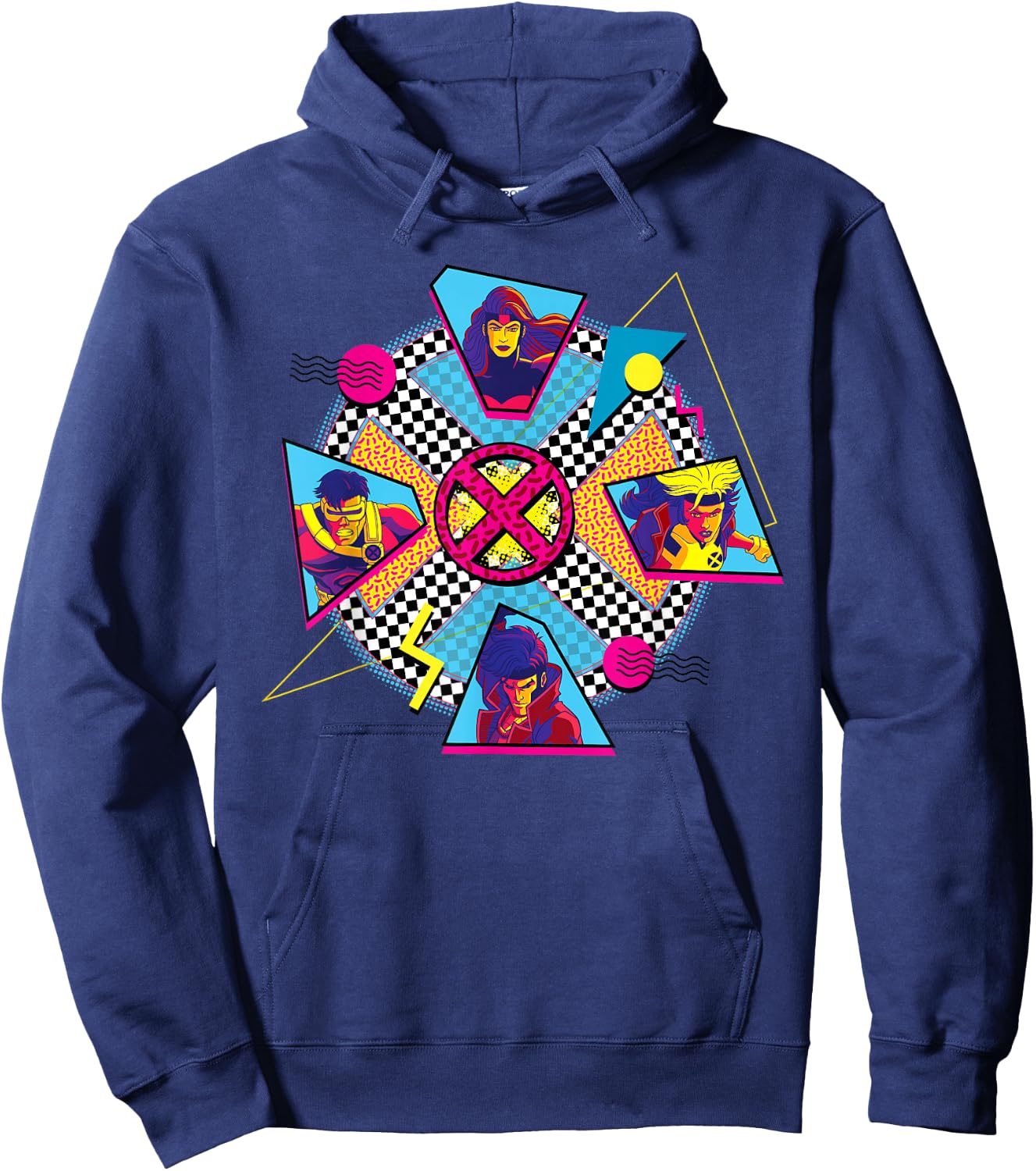 Marvel X-Men Jean Grey Cyclops Rogue Gambit 90s Hoodie - Hoodie | Navy