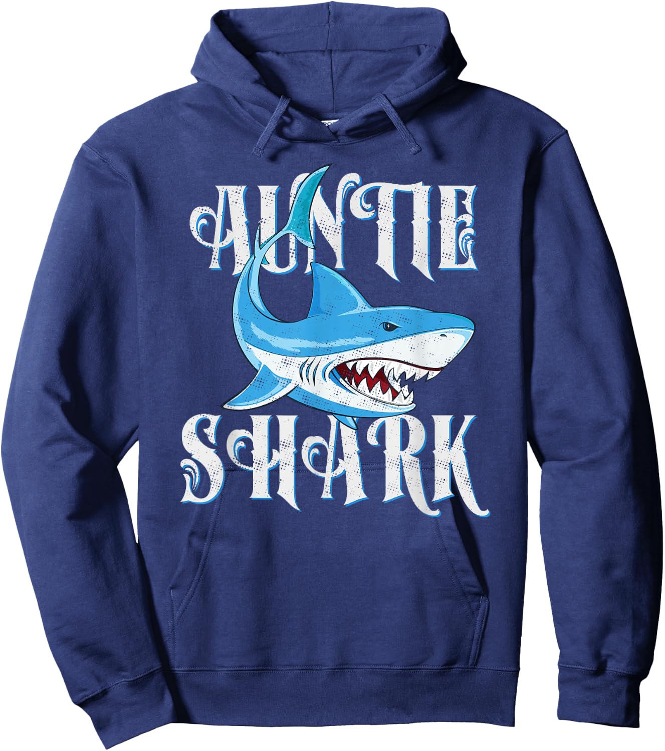 Auntie Shark Shirt, Funny Aunt Matching Gift Hoodie - Hoodie | Navy