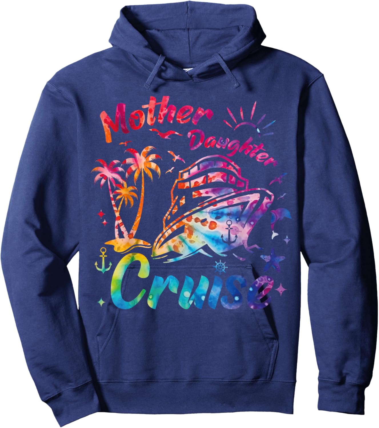 Cruise Mother Daughter Trip 2024 Funny Mom Daughter Vacation Hoodie - Hoodie | Navy