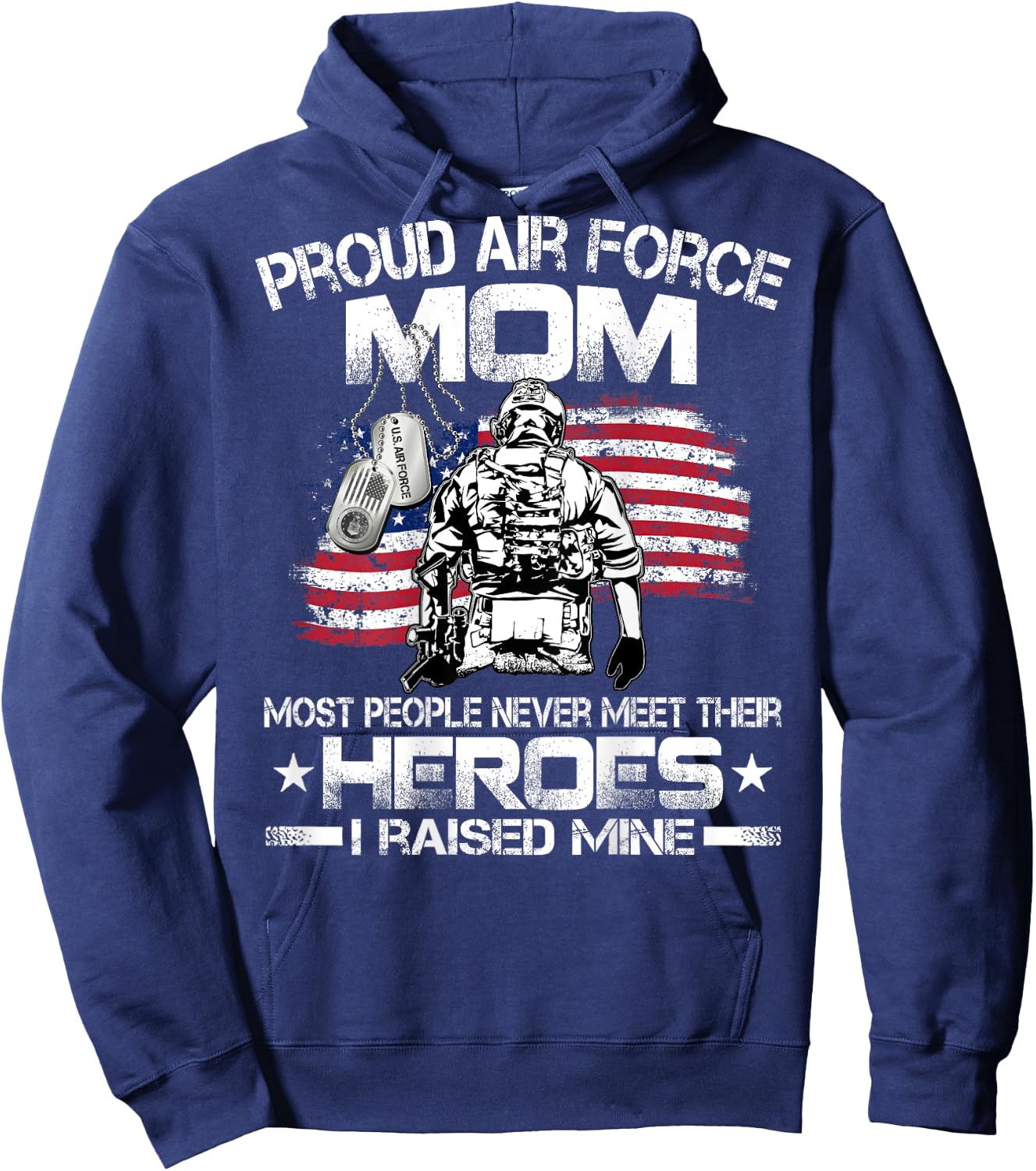 Proud Air Force Mom Air Force Graduation Mom USAF Heroes Hoodie - Hoodie | Navy