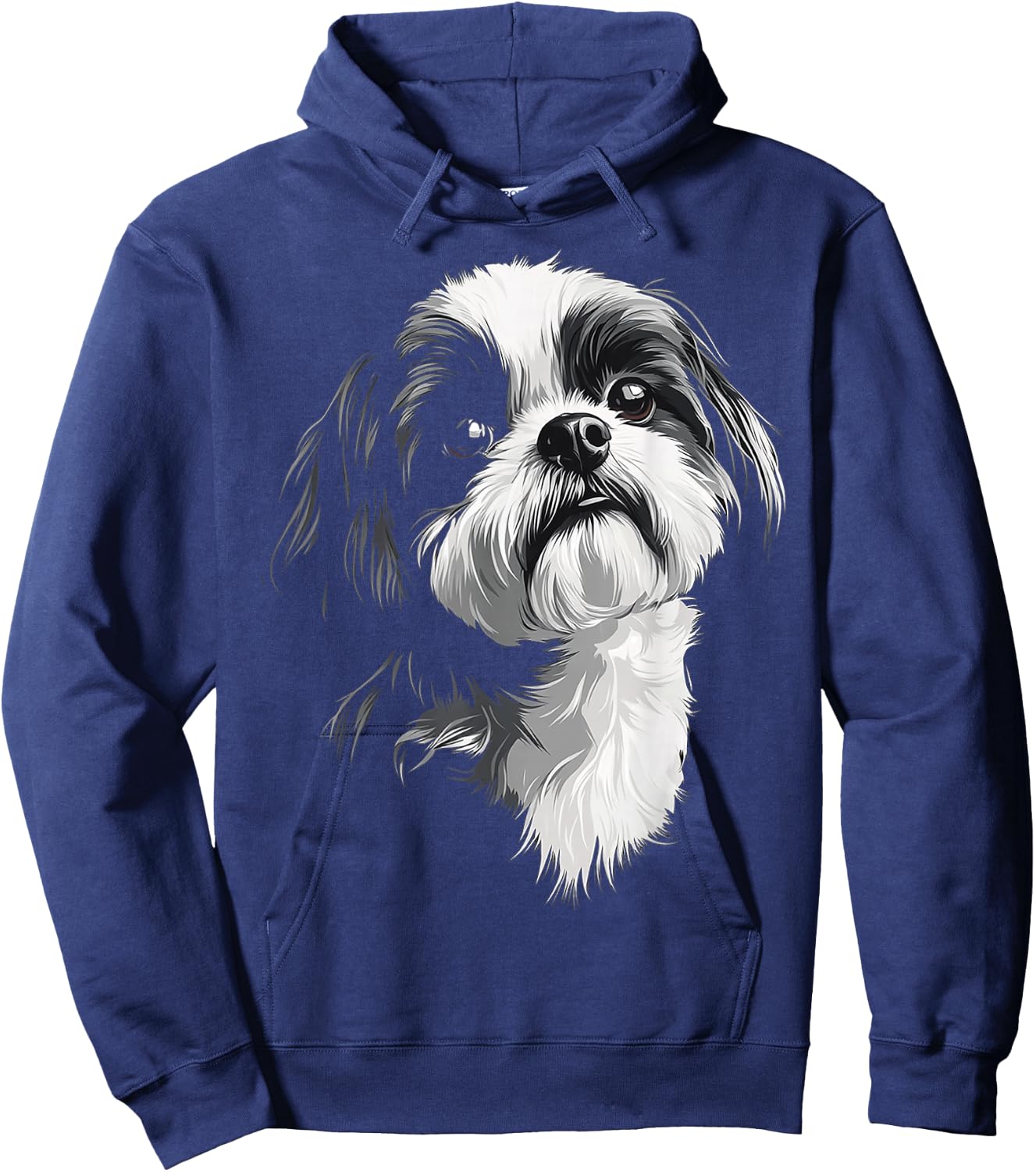 Shih Tzu Dog Motif Pet Illustration Shih Tzu Hoodie - Hoodie | Navy