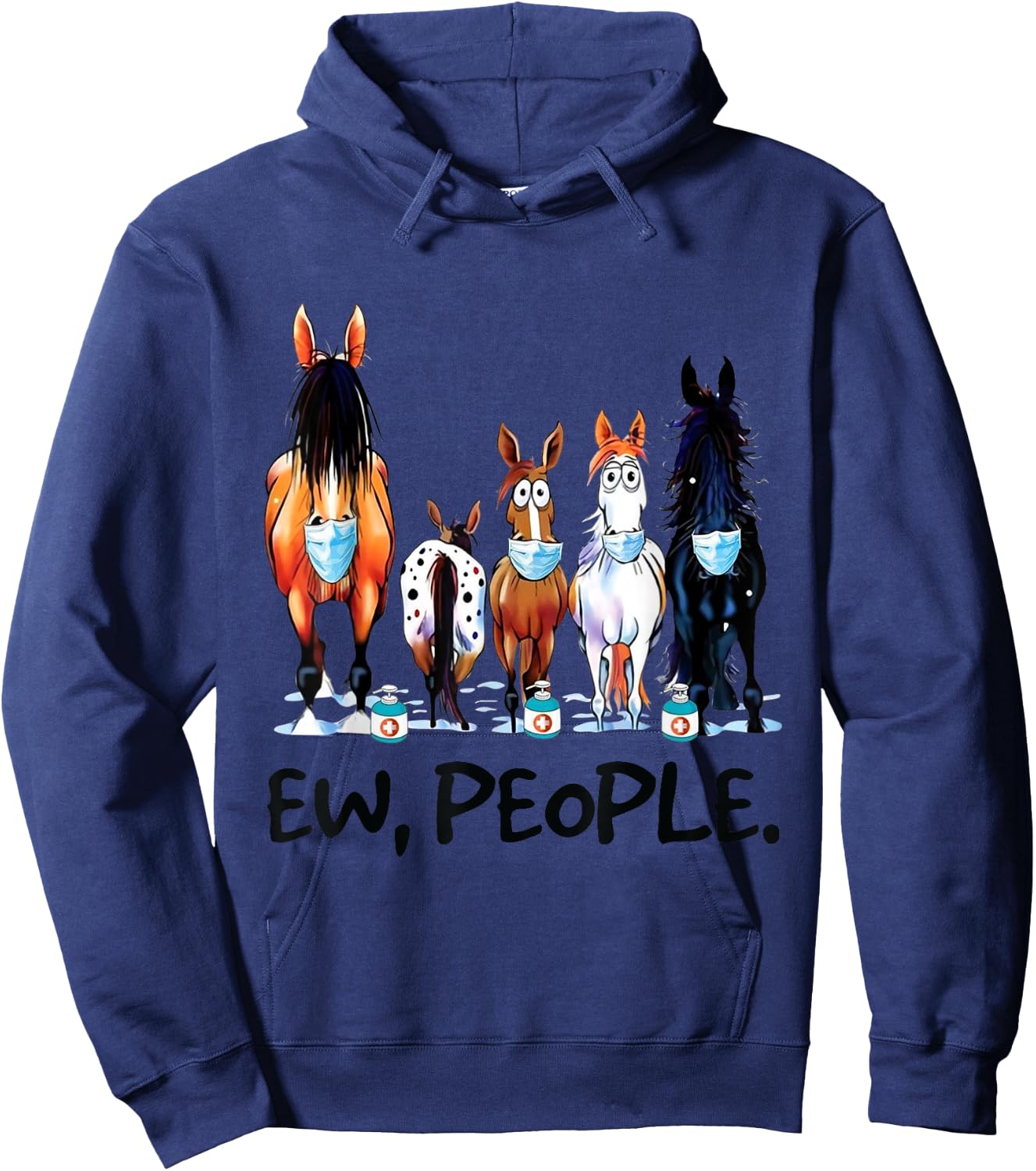 Horses Ew People Funny Horse Animal Lovers Gifts Men Women Hoodie - Hoodie | Navy