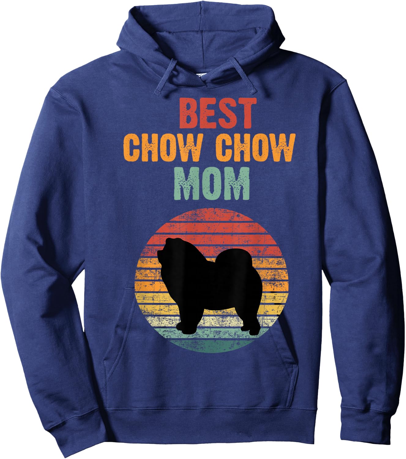 Retro Funny Chow Chow Mom Dog Lover Owner Women Girls Gift Hoodie - Hoodie | Navy