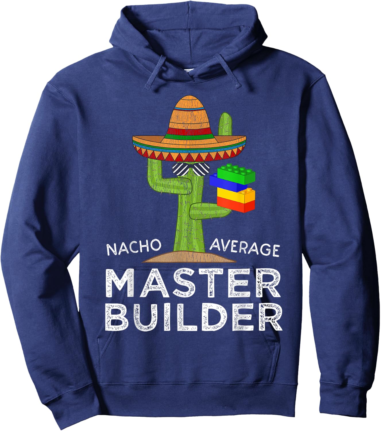 Fun Cute Building Blocks Lover Saying | Funny Master Builder Hoodie - Hoodie | Navy