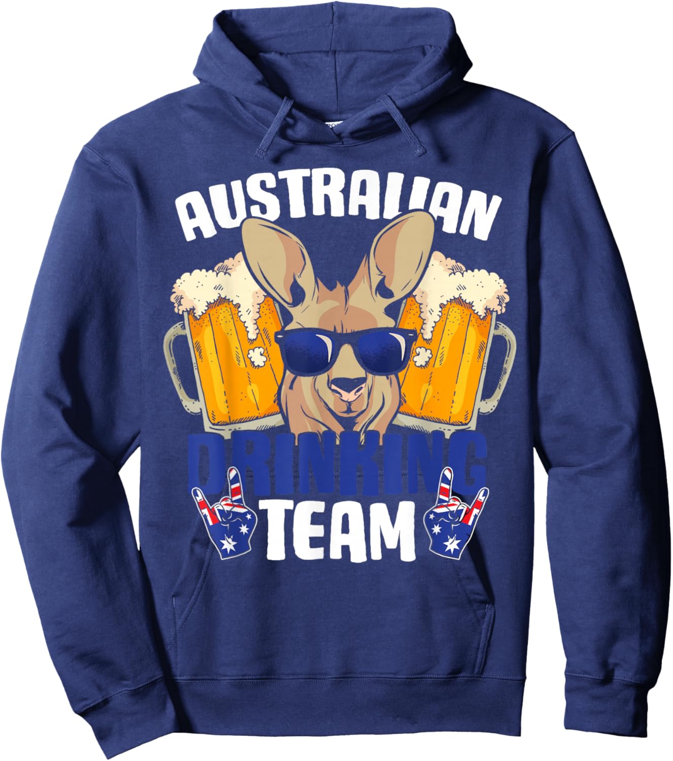 Australian Drinking Team Kangaroo Australia Flag Beer Lover Hoodie - Hoodie | Navy