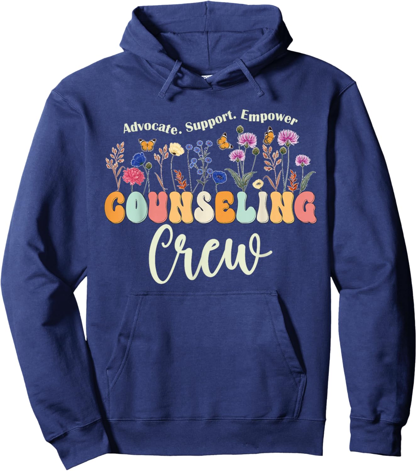 Counseling Crew Funny Counseling Office School Counselor Hoodie - Hoodie | Navy